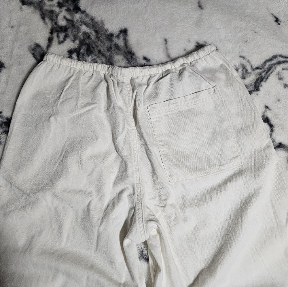 H&M Women's White Denim Drawstring Pants - Picture 3 of 7